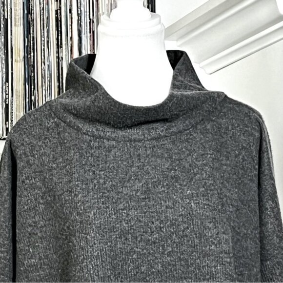 ANTHROPOLOGY Theresa Oversized Tunic Sweater Carbon Gray Sz XL Minimalist - Picture 4 of 7